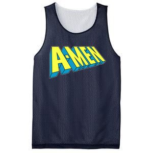 Comic Superhero Styled A-MEN  Mesh Reversible Basketball Jersey Tank