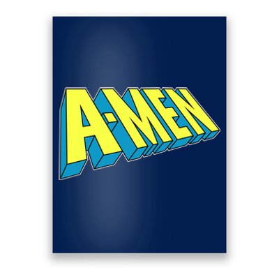 Comic Superhero Styled A-MEN  Poster