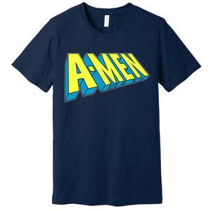 Comic Superhero Styled A-MEN  Premium T-Shirt