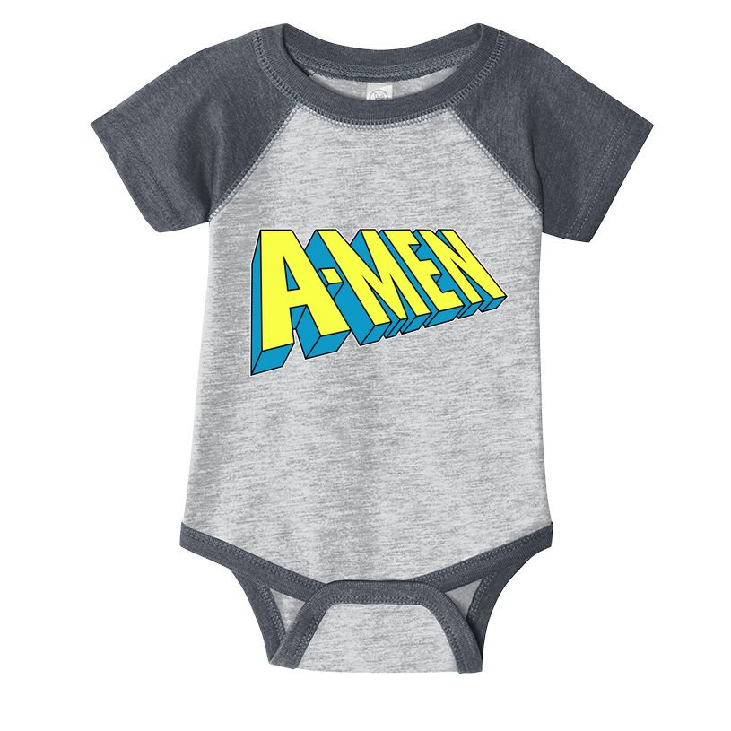Comic Superhero Styled A-MEN  Infant Baby Jersey Bodysuit