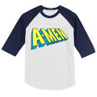 Comic Superhero Styled A-MEN  Kids Colorblock Raglan Jersey