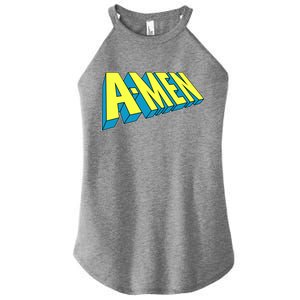 Comic Superhero Styled A-MEN  Women’s Perfect Tri Rocker Tank