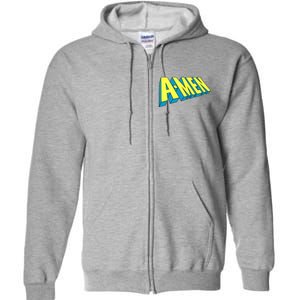 Comic Superhero Styled A-MEN  Full Zip Hoodie