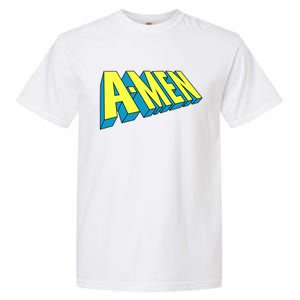 Comic Superhero Styled A-MEN  Garment-Dyed Heavyweight T-Shirt