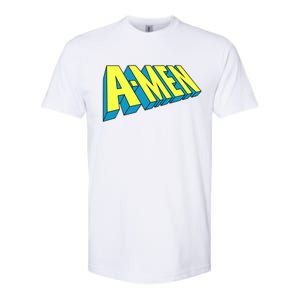 Comic Superhero Styled A-MEN  Softstyle CVC T-Shirt