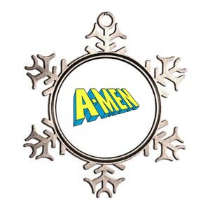 Comic Superhero Styled A-MEN  Metallic Star Ornament