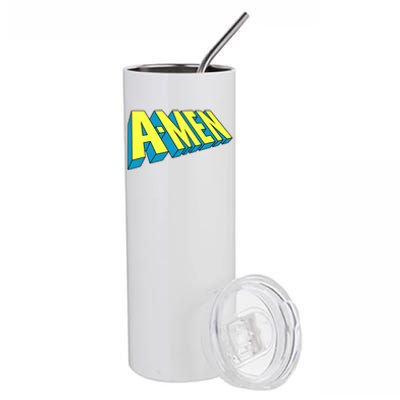 Comic Superhero Styled A-MEN  Stainless Steel Tumbler