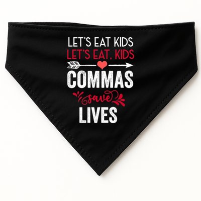 Commas Save Lives Funny USA-Made Doggie Bandana