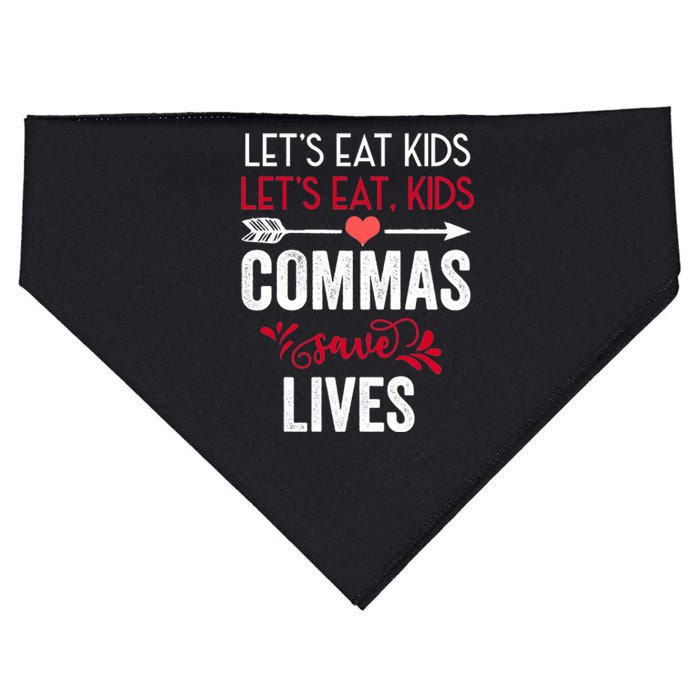 Commas Save Lives Funny USA-Made Doggie Bandana