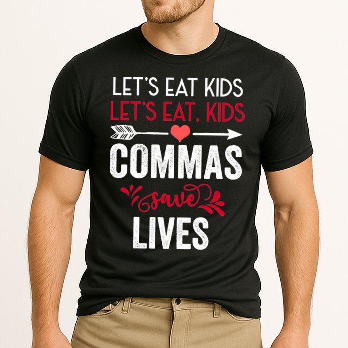 Commas Save Lives Funny Cooling Performance Crew T-Shirt