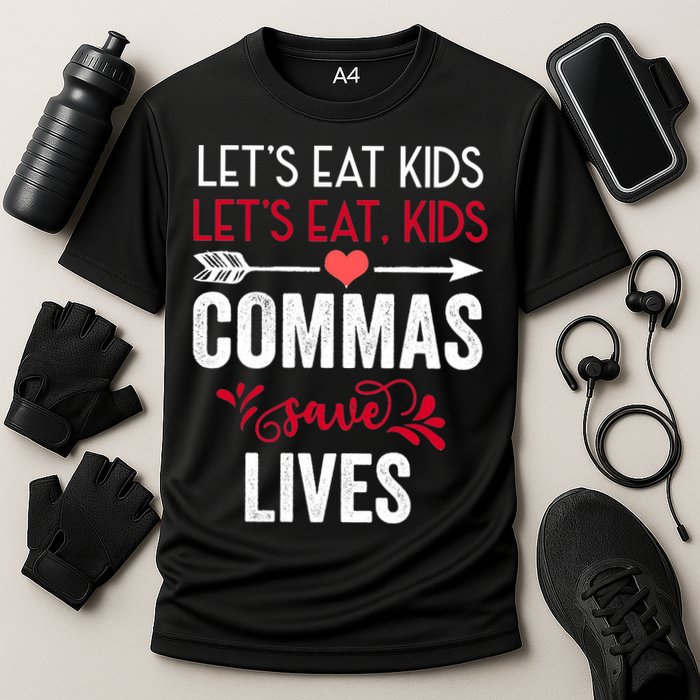 Commas Save Lives Funny Cooling Performance Crew T-Shirt