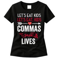 Commas Save Lives Funny Womens T-Shirt