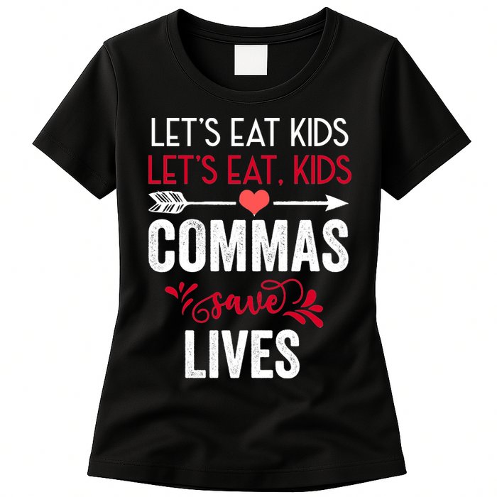 Commas Save Lives Funny Womens T-Shirt