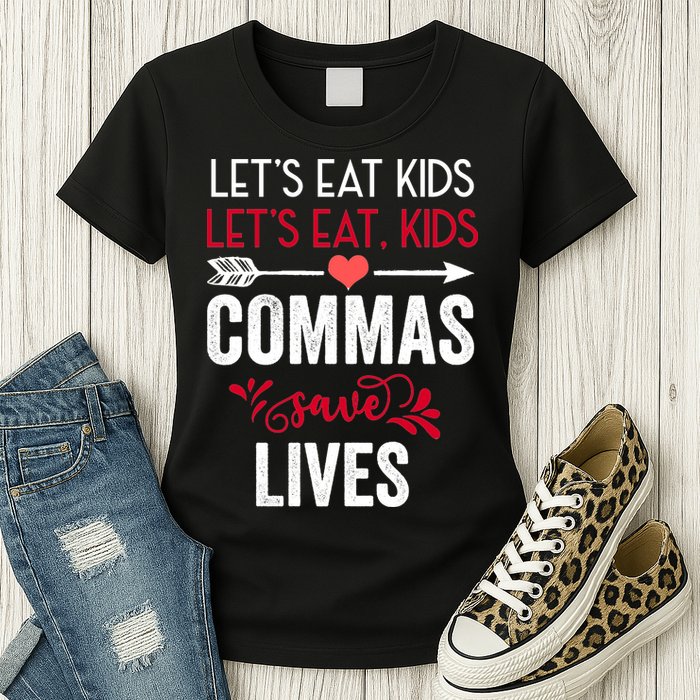 Commas Save Lives Funny Womens T-Shirt