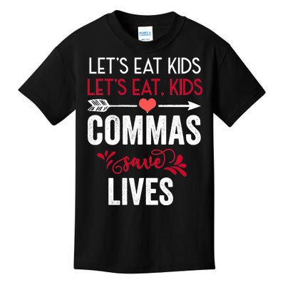 Commas Save Lives Funny Kids T-Shirt