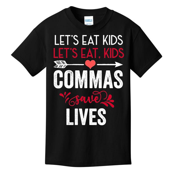 Commas Save Lives Funny Kids T-Shirt