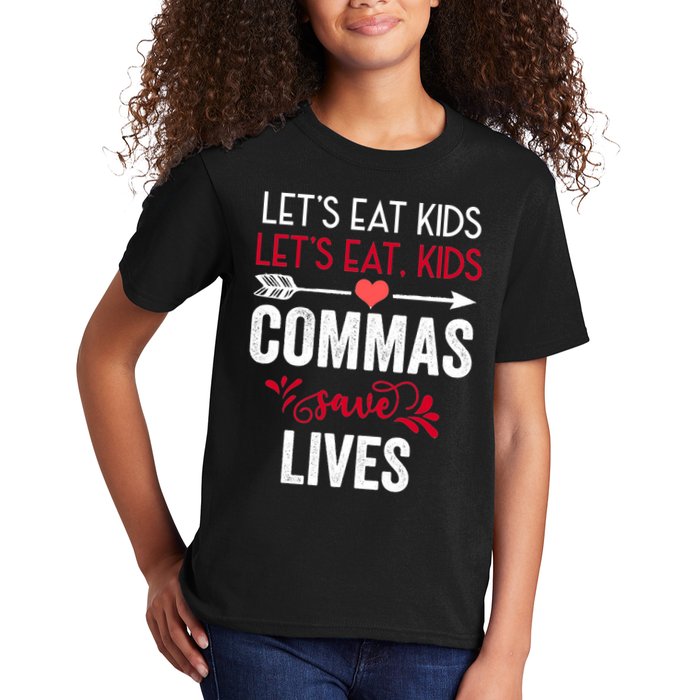 Commas Save Lives Funny Kids T-Shirt