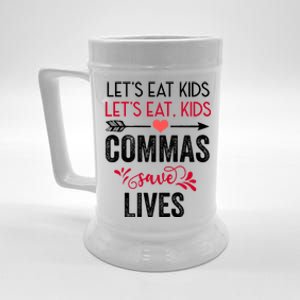 Commas Save Lives Funny Beer Stein