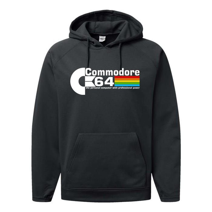 Commodore 64 Retro Computer Performance Fleece Hoodie