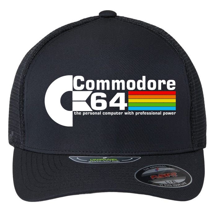 Commodore 64 Retro Computer Flexfit Unipanel Trucker Cap