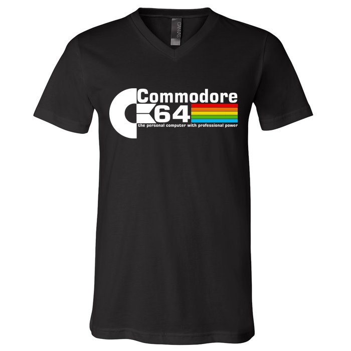 Commodore 64 Retro Computer V-Neck T-Shirt