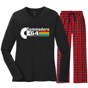 Commodore 64 Retro Computer Women's Long Sleeve Flannel Pajama Set 