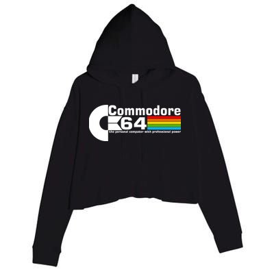 Commodore 64 Retro Computer Crop Fleece Hoodie
