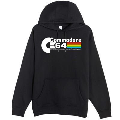 Commodore 64 Retro Computer Premium Pullover Hoodie