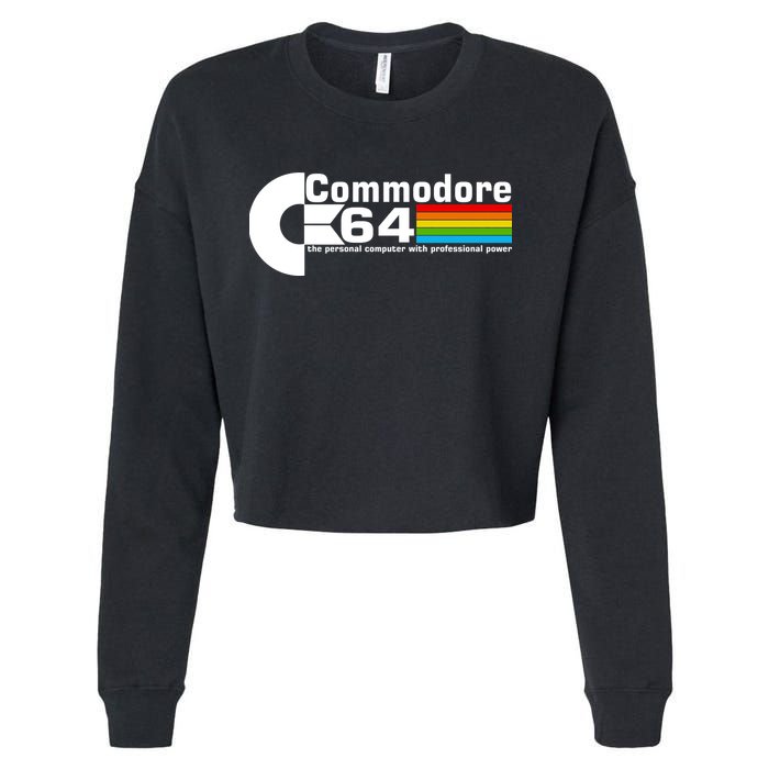 Commodore 64 Retro Computer Cropped Pullover Crew