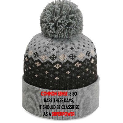 Common Sense Is A Superpower The Baniff Cuffed Pom Beanie