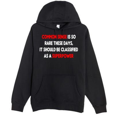 Common Sense Is A Superpower Premium Pullover Hoodie