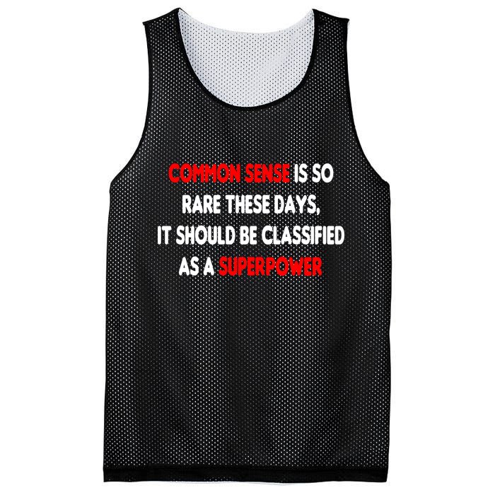 Common Sense Is A Superpower Mesh Reversible Basketball Jersey Tank