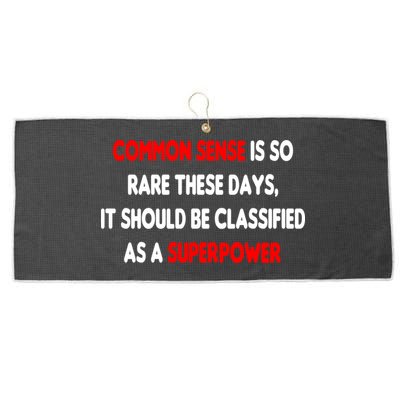 Common Sense Is A Superpower Large Microfiber Waffle Golf Towel