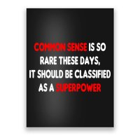 Common Sense Is A Superpower Poster