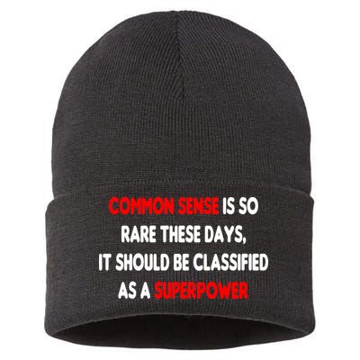 Common Sense Is A Superpower Sustainable Knit Beanie