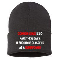 Common Sense Is A Superpower Sustainable Knit Beanie