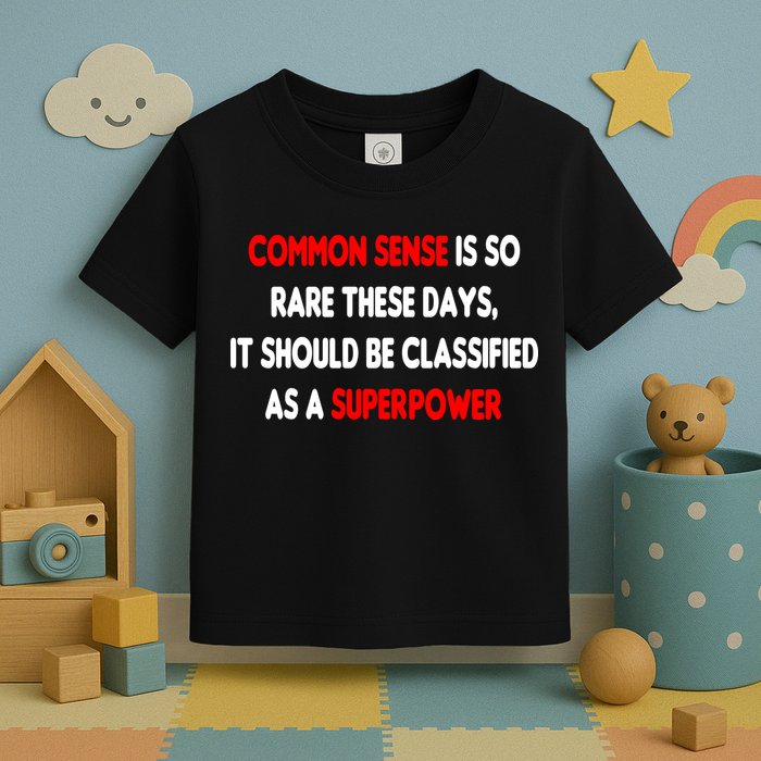 Common Sense Is A Superpower Toddler T-Shirt