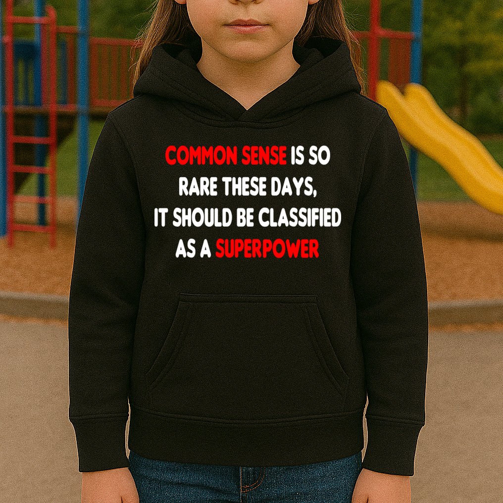 Common Sense Is A Superpower Kids Hoodie