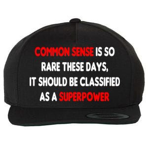 Common Sense Is A Superpower Wool Snapback Cap