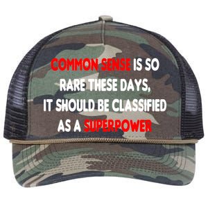 Common Sense Is A Superpower Retro Rope Trucker Hat Cap