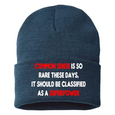 Common Sense Is A Superpower Sustainable Knit Beanie