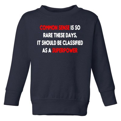 Common Sense Is A Superpower Toddler Sweatshirt