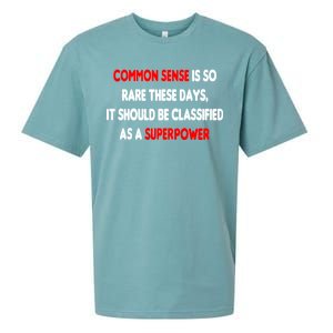 Common Sense Is A Superpower Sueded Cloud Jersey T-Shirt