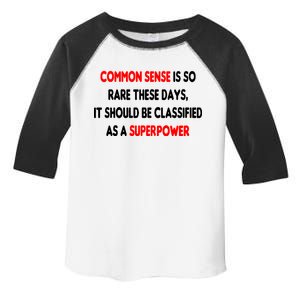 Common Sense Is A Superpower Toddler Fine Jersey T-Shirt