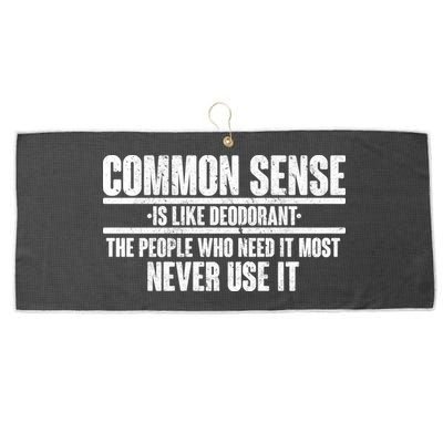 Common Sense Is Like Deodorant Large Microfiber Waffle Golf Towel