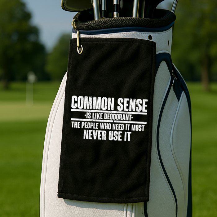 Common Sense Is Like Deodorant Golf Towel