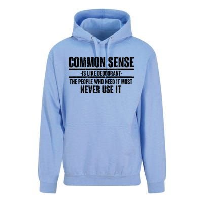 Common Sense Is Like Deodorant Unisex Surf Hoodie