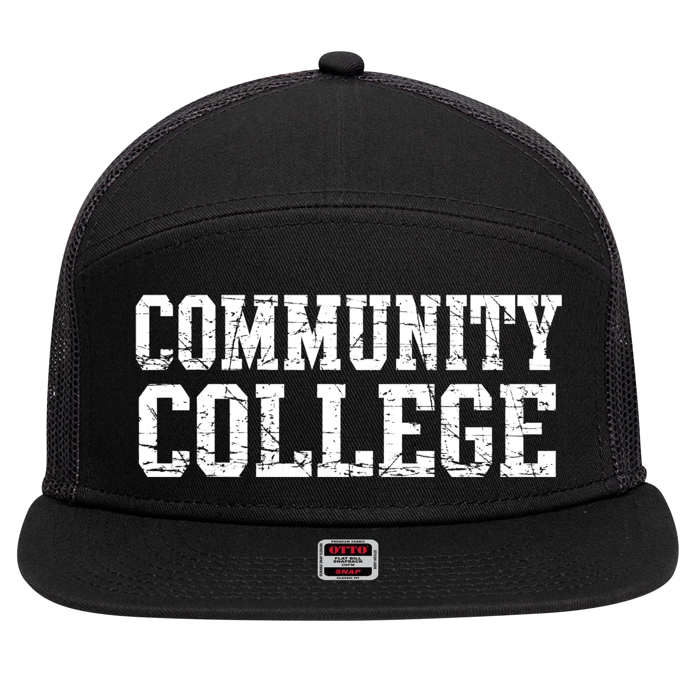 Community College 7 Panel Mesh Trucker Snapback Hat