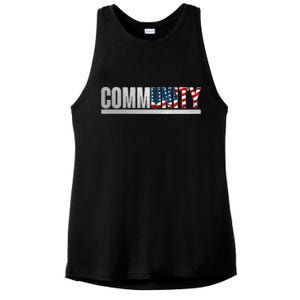 Community USA Flag Ladies PosiCharge Tri-Blend Wicking Tank