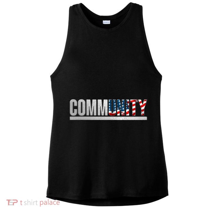 Community USA Flag Ladies PosiCharge Tri-Blend Wicking Tank